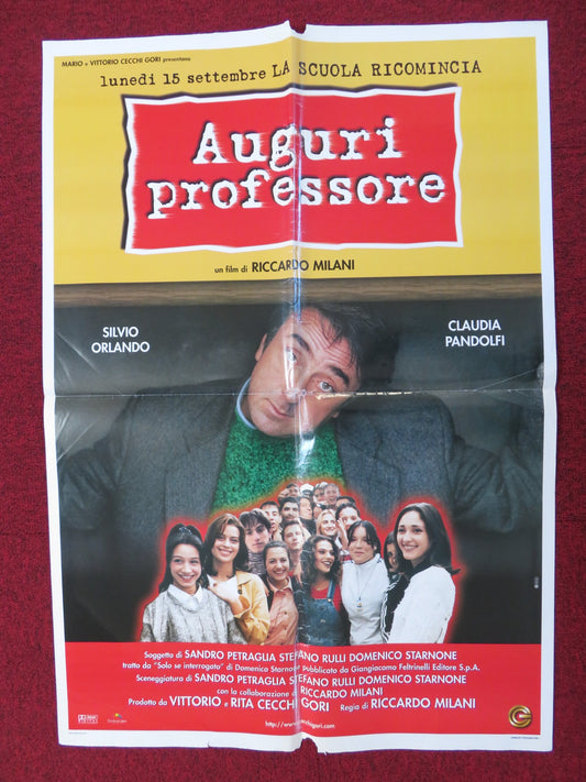 AUGURI PROFESSORE ITALIAN FOGLIO POSTER SILVIO ORLANDO CLAUDIA PANDOLFI 1997