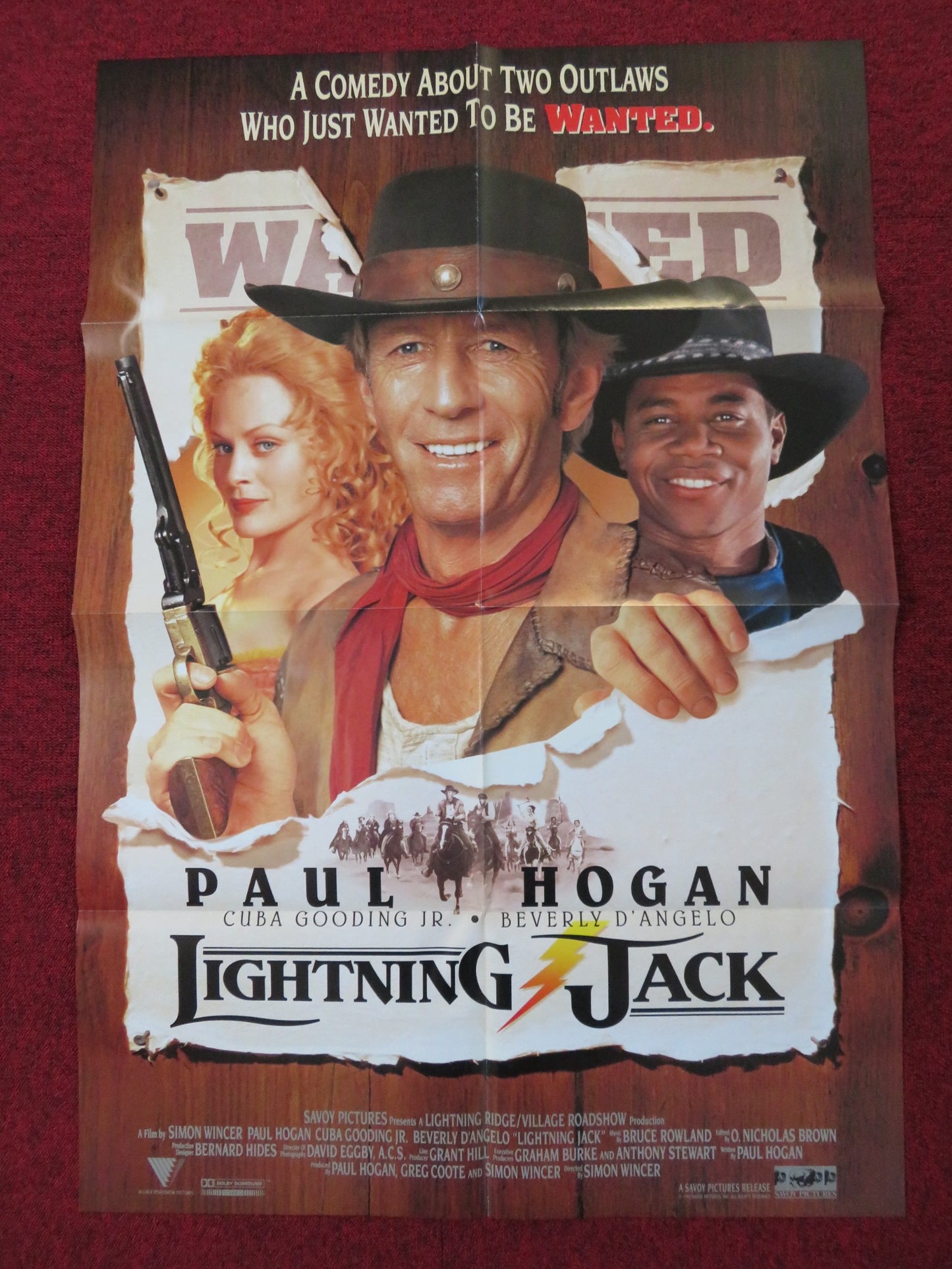 LIGHTNING JACK FOLDED US ONE SHEET POSTER PAUL HOGAN CUBA GOODING JR. 1994