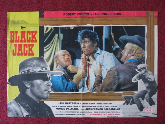 BLACK JACK  ITALIAN FOTOBUSTA POSTER ROBERT WOODS LUCIENNE BRIDOU 1968