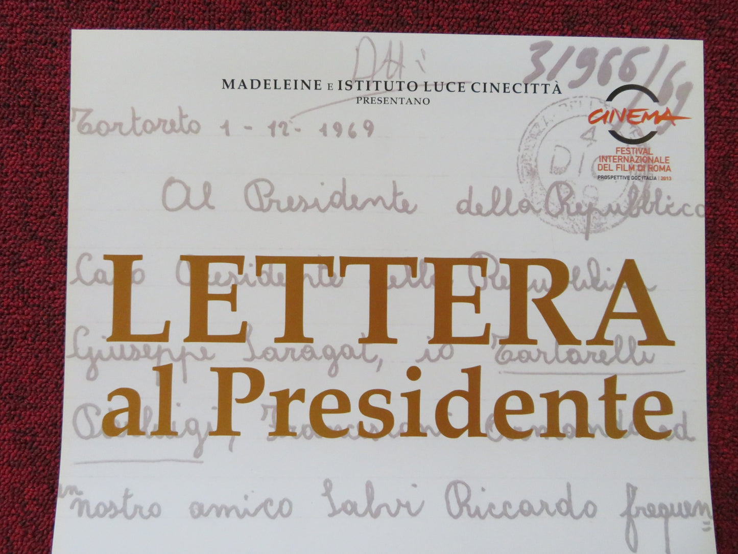 LETTERA AL PRESIDENTE ITALIAN LOCANDINA POSTER MARCO SANTARELLI 2013