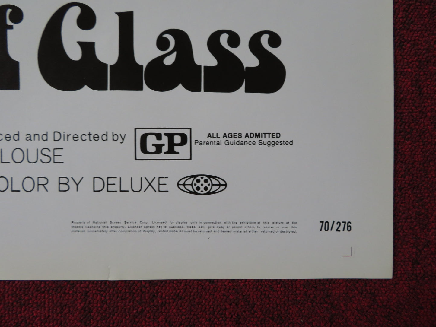 DREAMS OF GLASS FOLDED US ONE SHEET POSTER JOHN DENOS CAROLINE BARRETT 1970