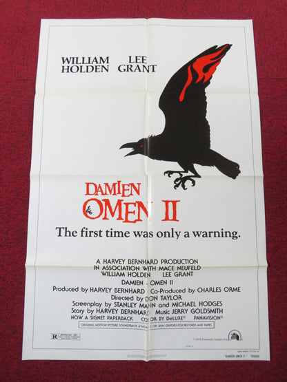 DAMIEN: OMEN II - STYLE A FOLDED US ONE SHEET POSTER W. HOLDEN LEE GRANT 1978