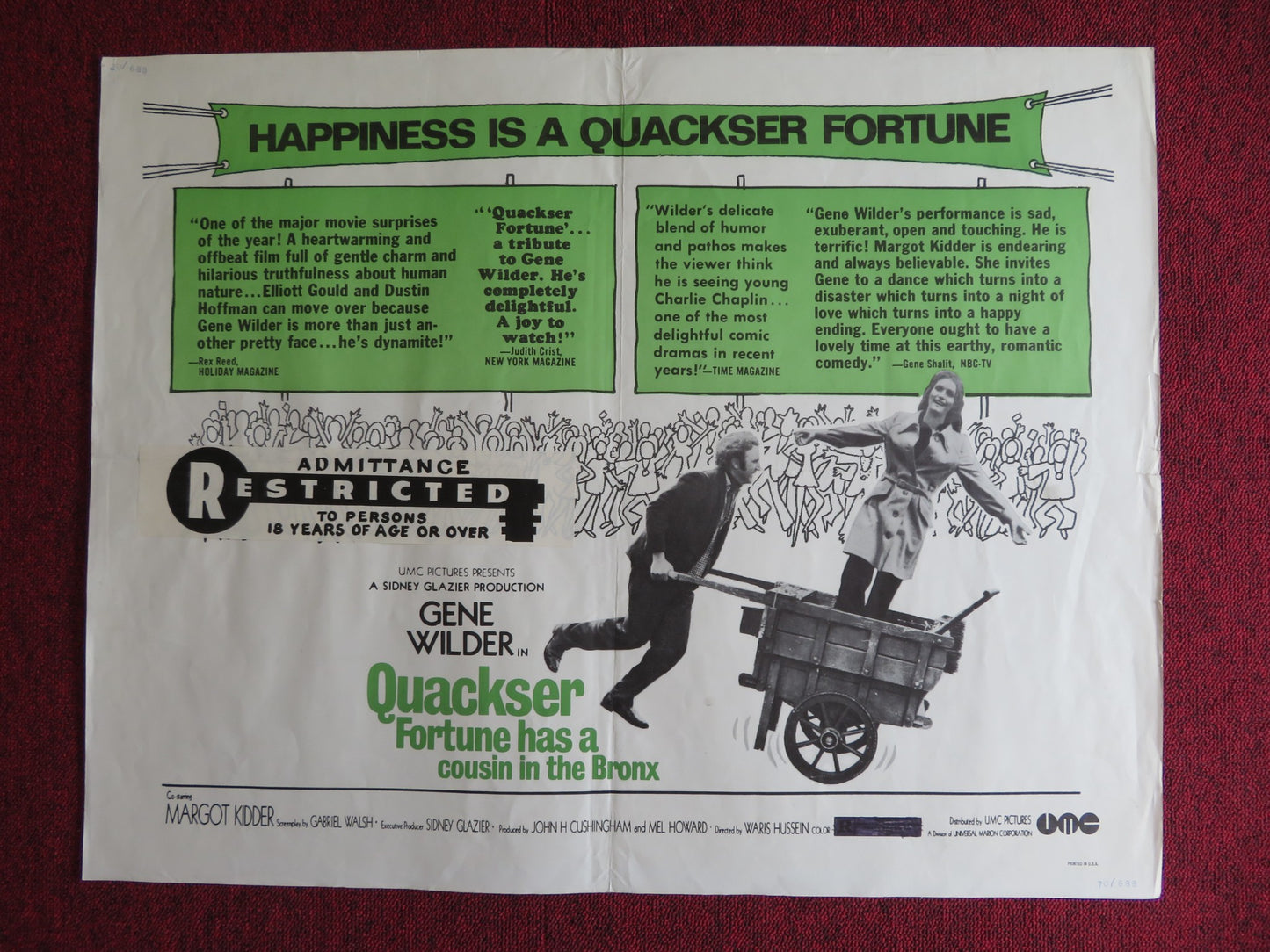 QUACKSER FORTUNE HAS A COUSIN IN THE BRONX US HALF SHEET (22"x 28") POSTER 1970