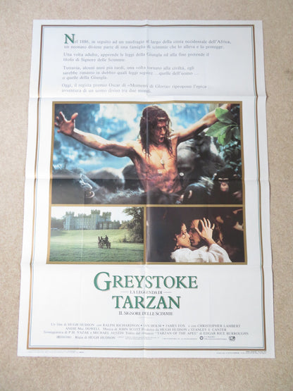 TARZAN OF THE APES ITALIAN 2 FOGLIO POSTER CHRISTOPHER LAMBERT JAMES FOX 1984