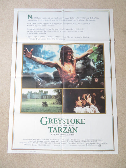 TARZAN OF THE APES ITALIAN 2 FOGLIO POSTER CHRISTOPHER LAMBERT JAMES FOX 1984