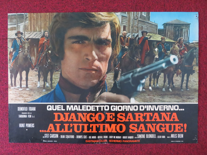 ONE DAMNED DAY AT DAWN... DJANGO MEETS SARTANA!  ITALIAN FOTOBUSTA POSTER 1970