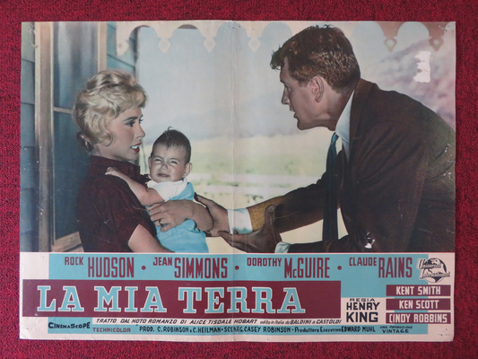 THIS EARTH IS MINE - A ITALIAN FOTOBUSTA POSTER ROCK HUDSON JEAN SIMMONS 1959