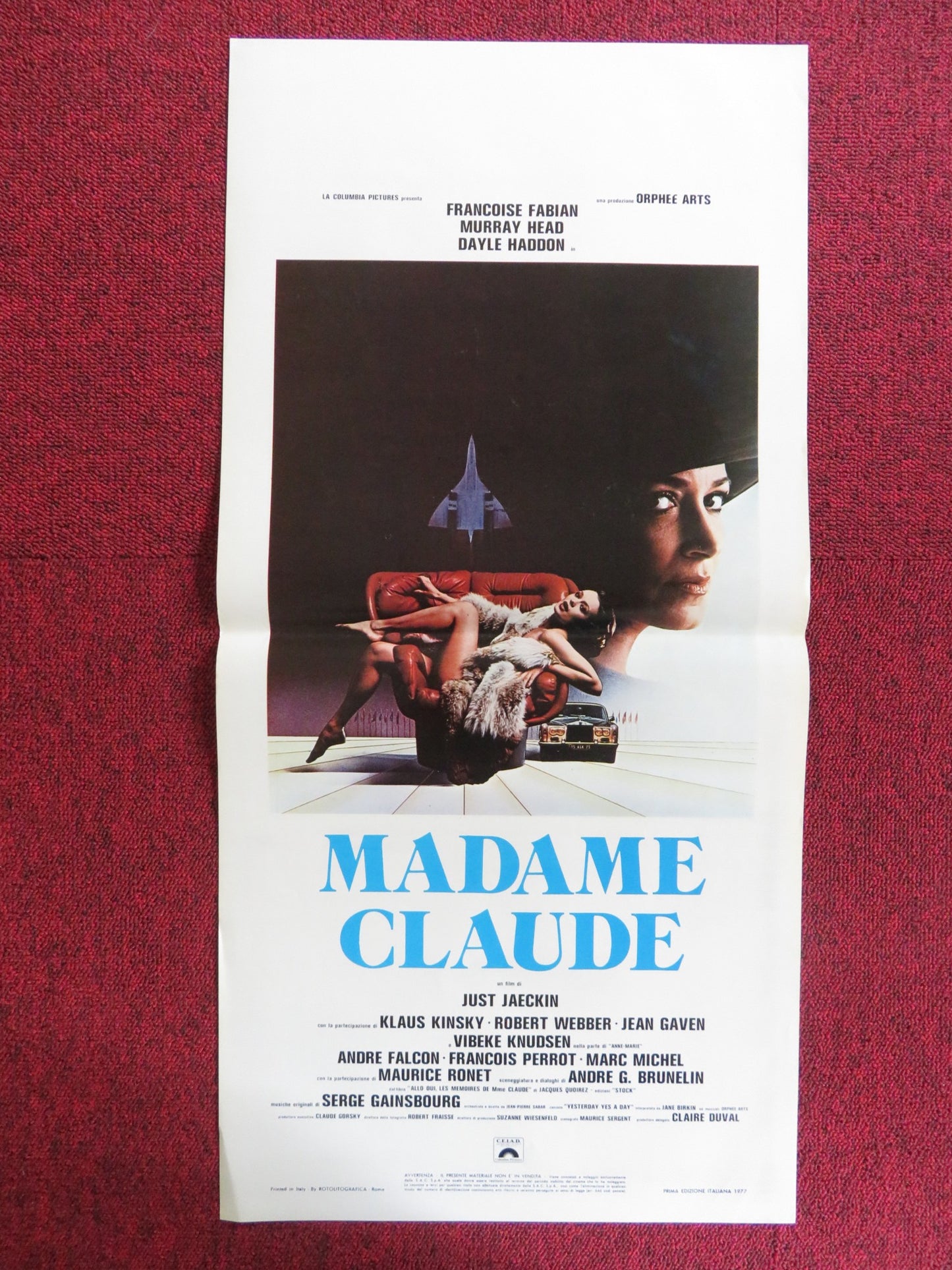 MADAME CLAUDE ITALIAN LOCANDINA POSTER FRANCOISE FABIAN MURRAY HEAD 1977