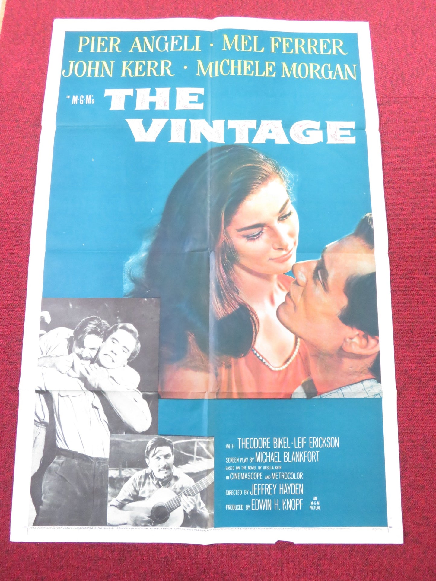 THE VINTAGE FOLDED US ONE SHEET POSTER PIER ANGELI MEL FERRER 1957