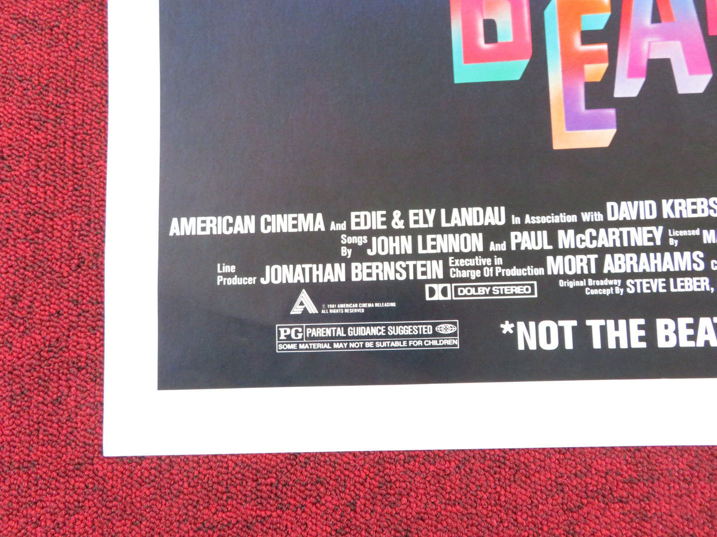 BEATLEMANIA FOLDED US ONE SHEET POSTER DAVID LEON MITCH WEISSMAN 1981