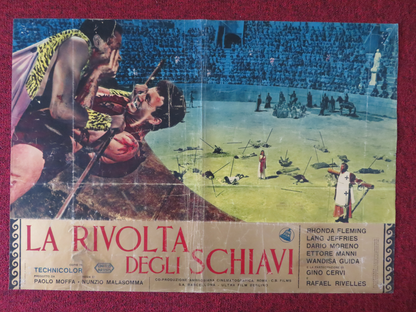 THE REVOLT OF THE SLAVES - A ITALIAN FOTOBUSTA POSTER RHONDA FLEMING 1960