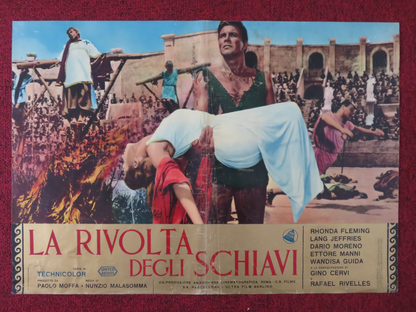 THE REVOLT OF THE SLAVES -B ITALIAN FOTOBUSTA POSTER RHONDA FLEMING 1960