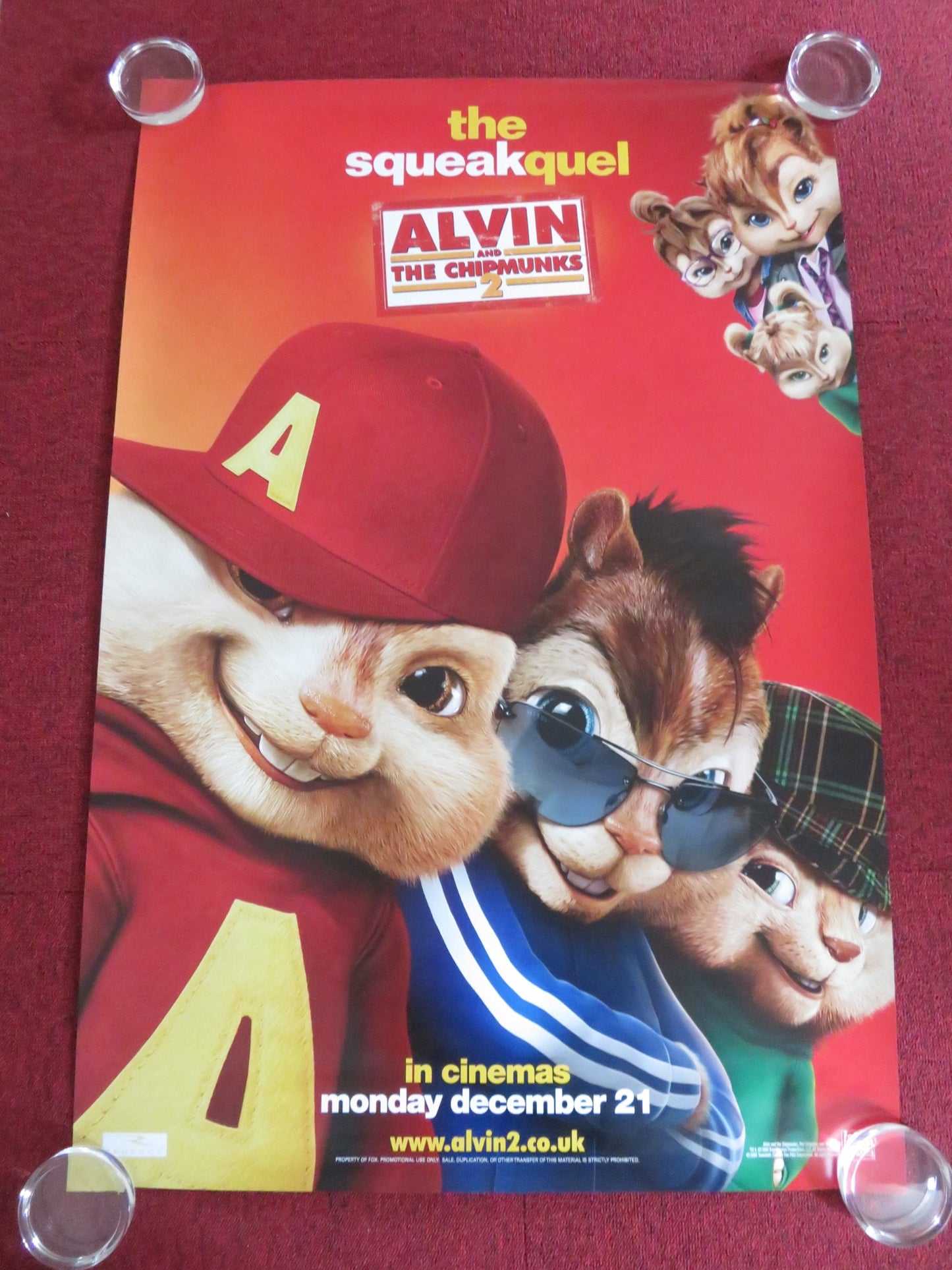 ALVIN AND THE CHIPMUNKS 2: THE SQUEAKQUEL US ONE SHEET ROLLED POSTER 2009