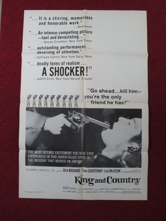 KING & COUNTRY FOLDED US ONE SHEET POSTER DIRK BOGARDE TOM COURTENAY 1966