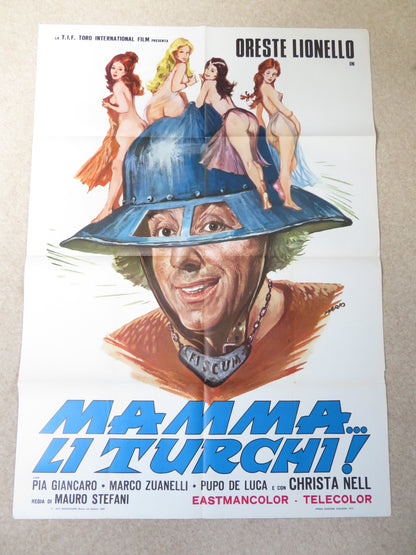 MAMMA.. LI TURCHI! ITALIAN 2 FOGLIO POSTER ORESTE LIONELLO PIA GIANCARO 1973