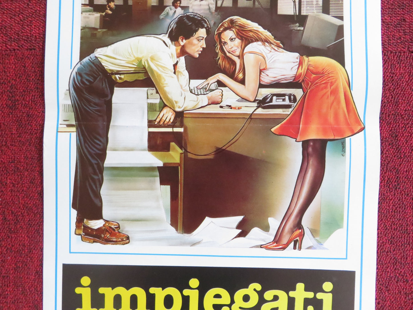 IMPIEGATI ITALIAN LOCANDINA POSTER CLAUDIO BOTOSSO GIOVANNA MALDOTTI 1985