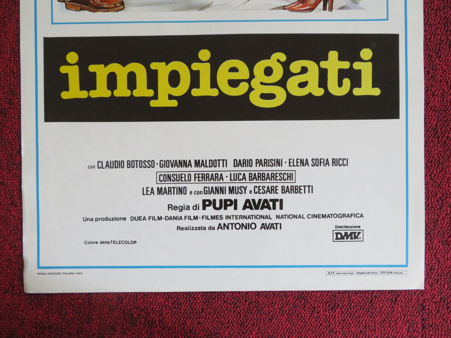 IMPIEGATI ITALIAN LOCANDINA POSTER CLAUDIO BOTOSSO GIOVANNA MALDOTTI 1985