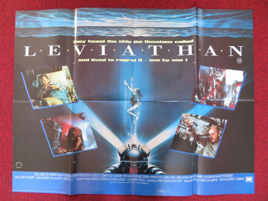 LEVIATHAN QUAD POSTER FOLDED PETER WELLER RICHARD CRENNA 1989