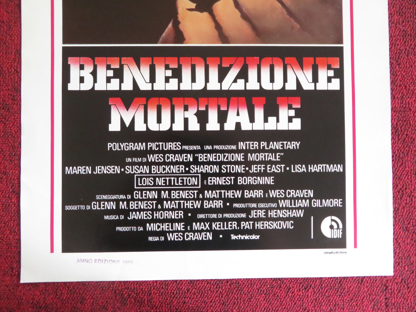 DEADLY BLESSING ITALIAN LOCANDINA POSTER WES CRAVEN MAREN JENSEN 1982