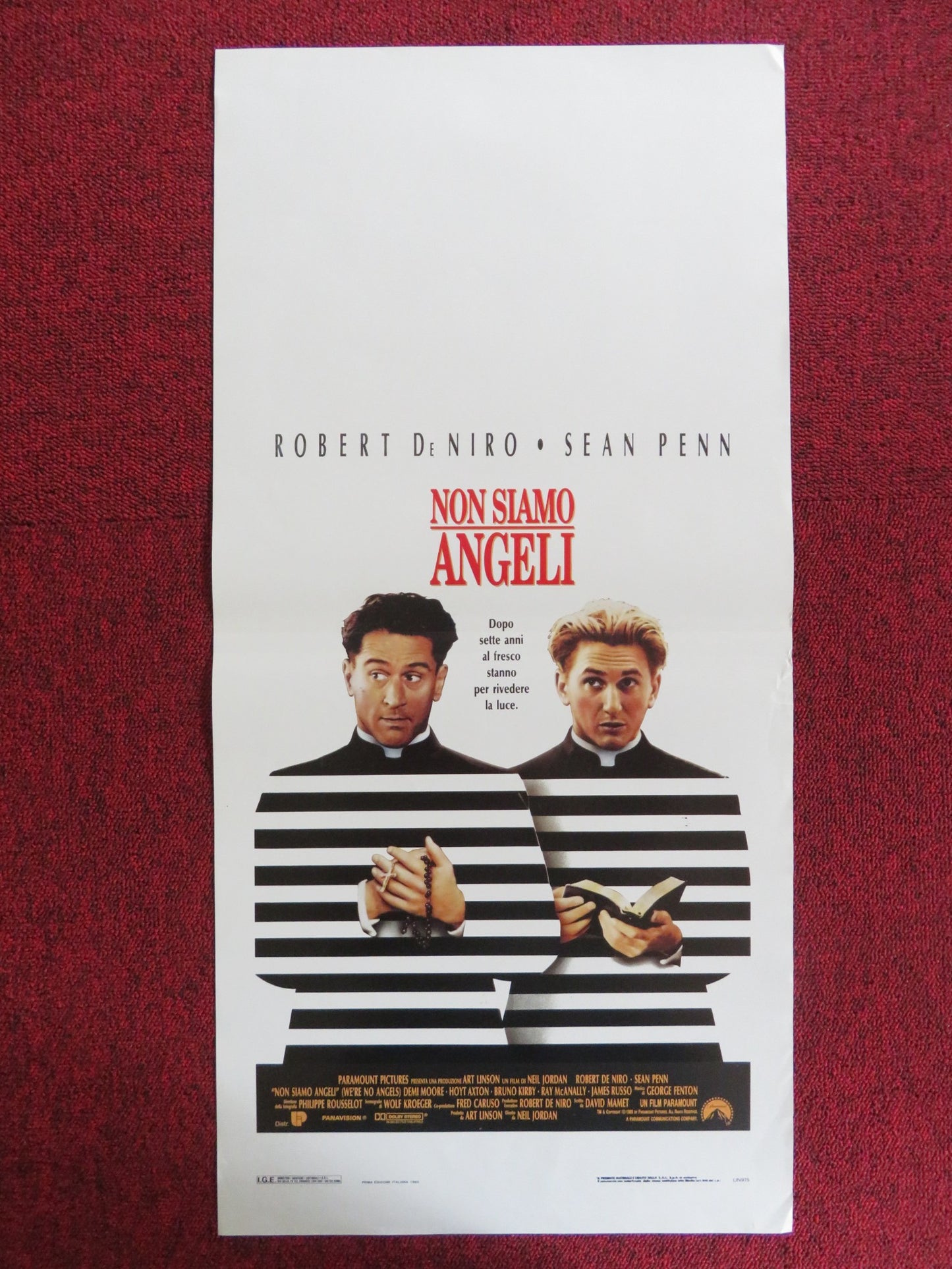 WE'RE NO ANGELS ITALIAN LOCANDINA POSTER ROBERT DE NIRO SEAN PENN 1990