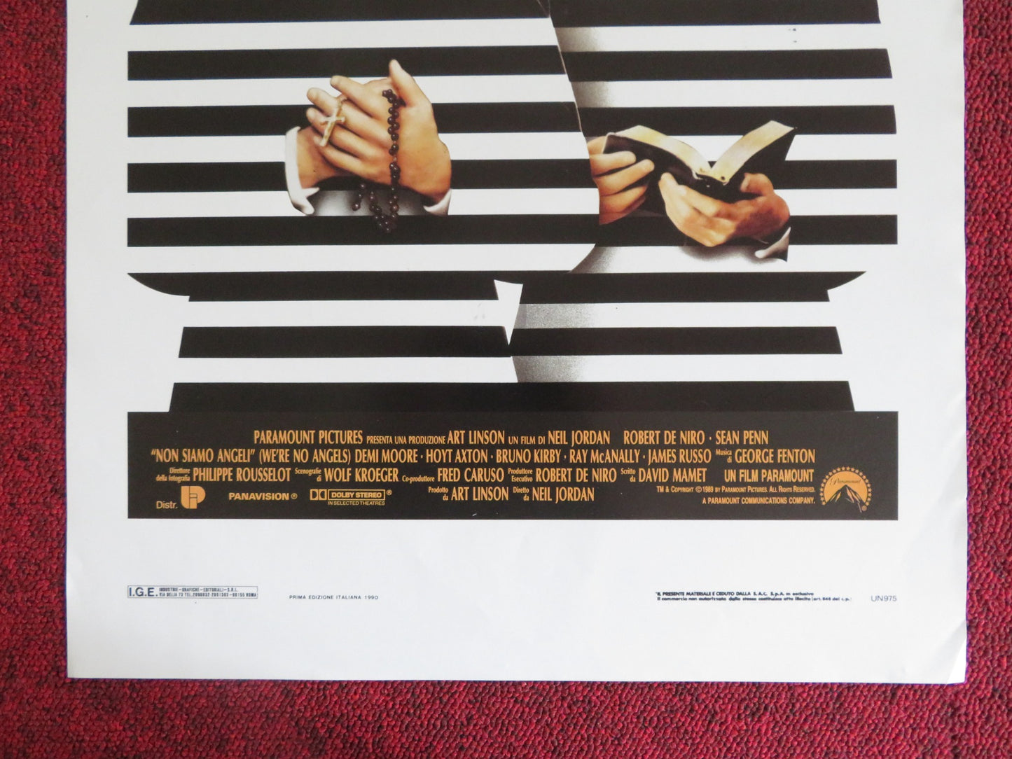 WE'RE NO ANGELS ITALIAN LOCANDINA POSTER ROBERT DE NIRO SEAN PENN 1990