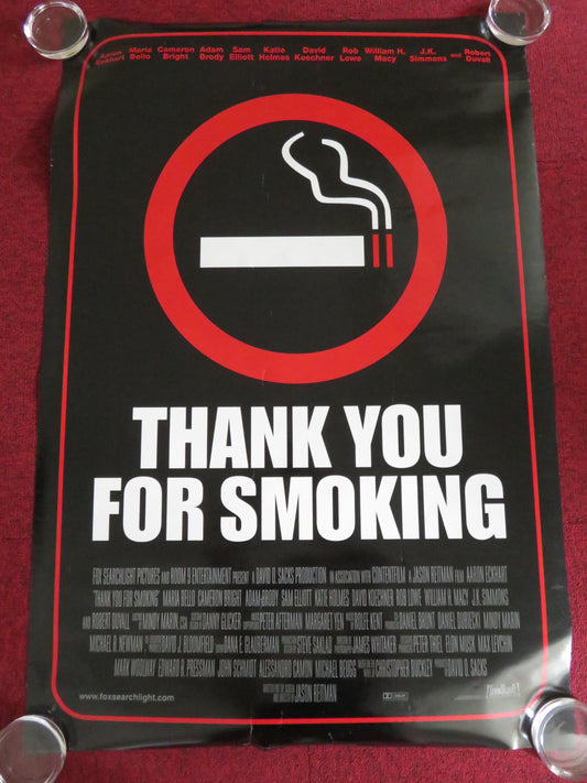 THANK YOU FOR SMOKING US ONE SHEET ROLLED POSTER AARON ECKHART JOAN LUNDEN 2005