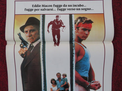 EDDIE MACON'S RUN ITALIAN LOCANDINA POSTER KIRK DOUGLAS JOHN SCHNEIDER 1983