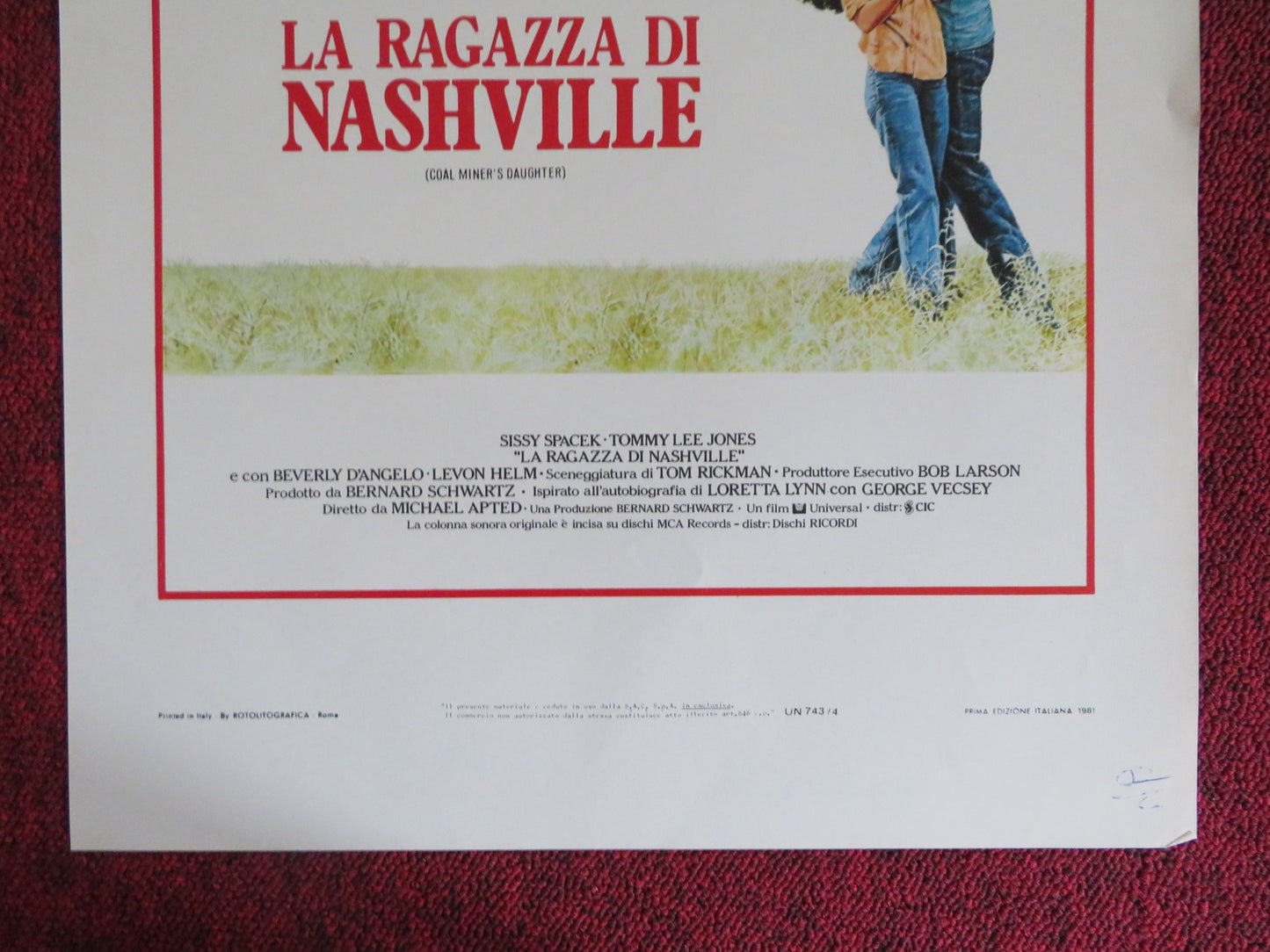 COAL MINER'S DAUGHTER ITALIAN LOCANDINA POSTER SISSY SPACEK TOMMY LEE JONES 1981