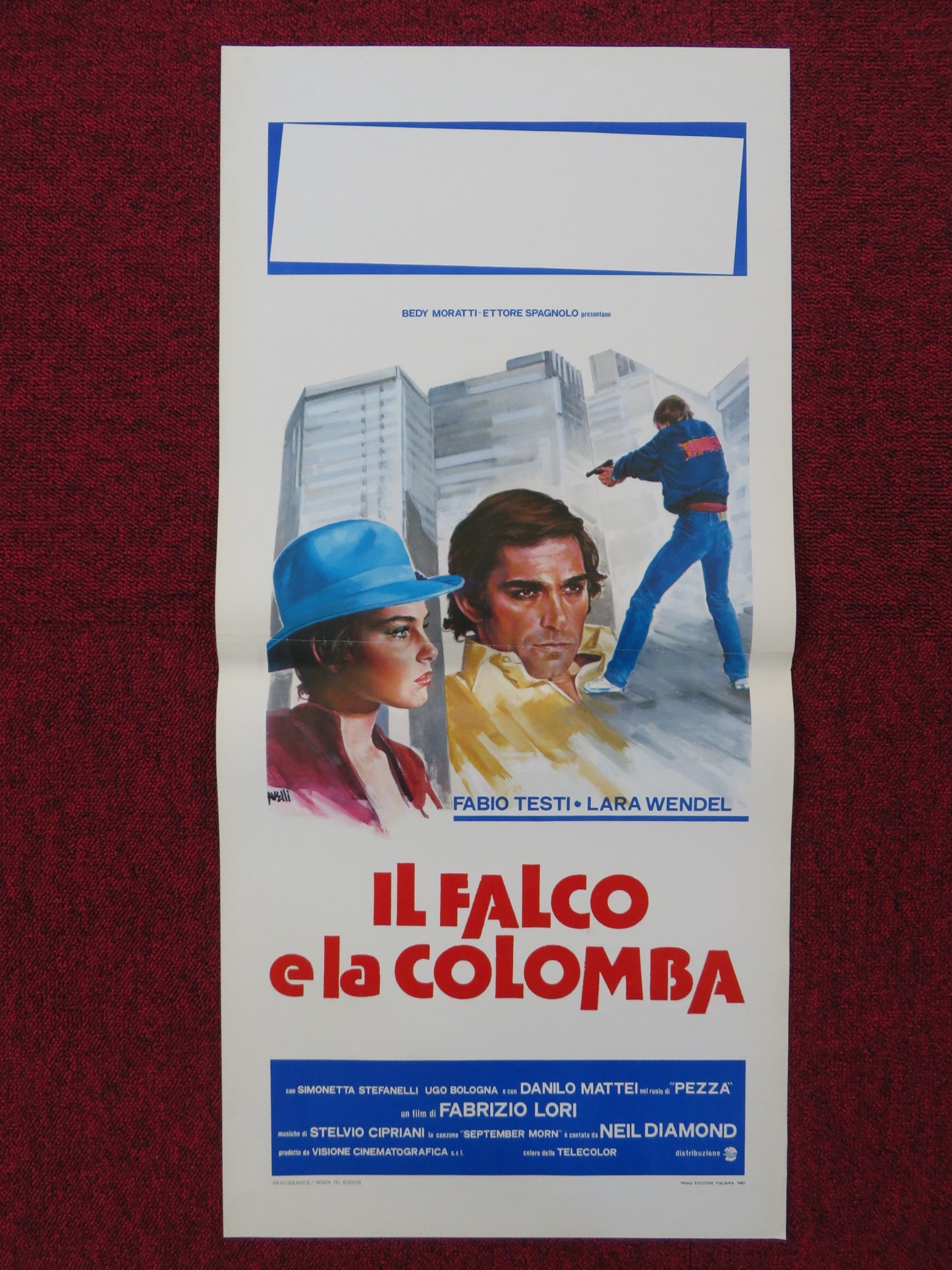 IL FALCO E LA COLOMBA ITALIAN LOCANDINA POSTER FABIO TESTI LARA WENDEL 1981