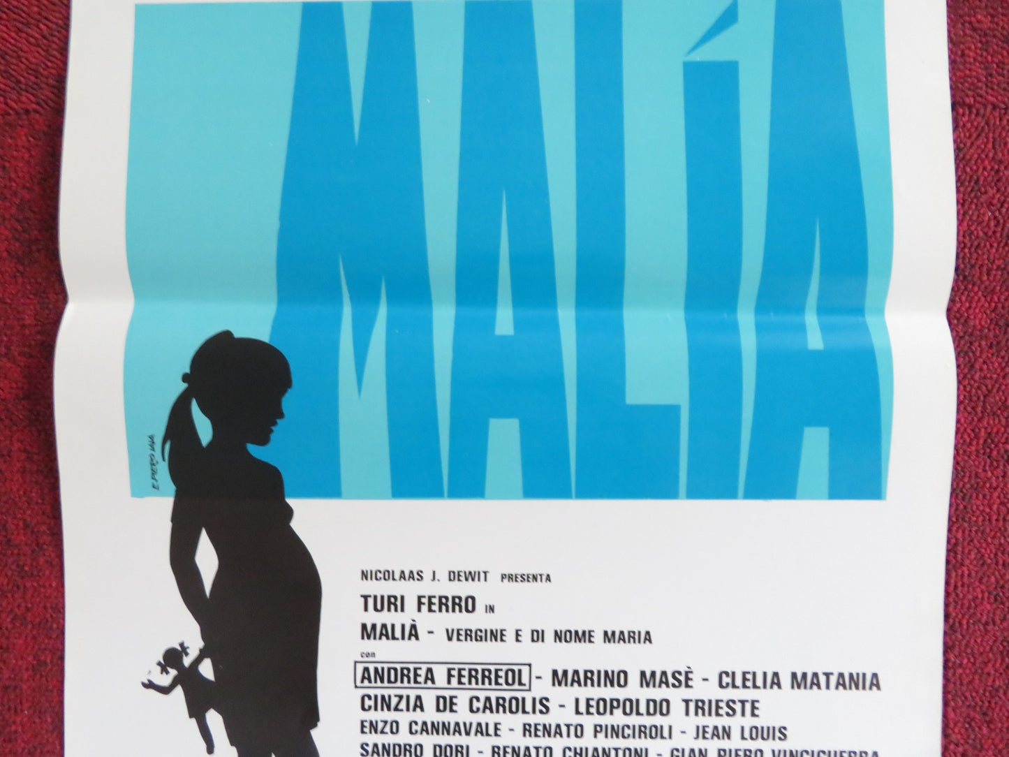 MALIA - VERGINE E DI NOME MARIA ITALIAN LOCANDINA POSTER TURI FERRO 1976