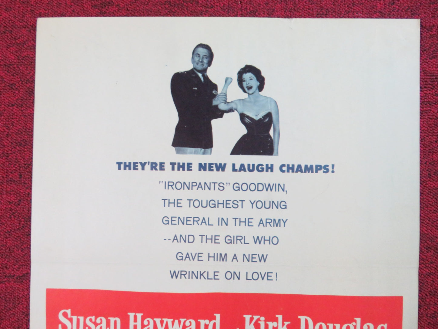 TOP SECRET AFFAIR US INSERT (14"x 36") POSTER KIRK DOUGLAS SUSAN HAYWARD 1957