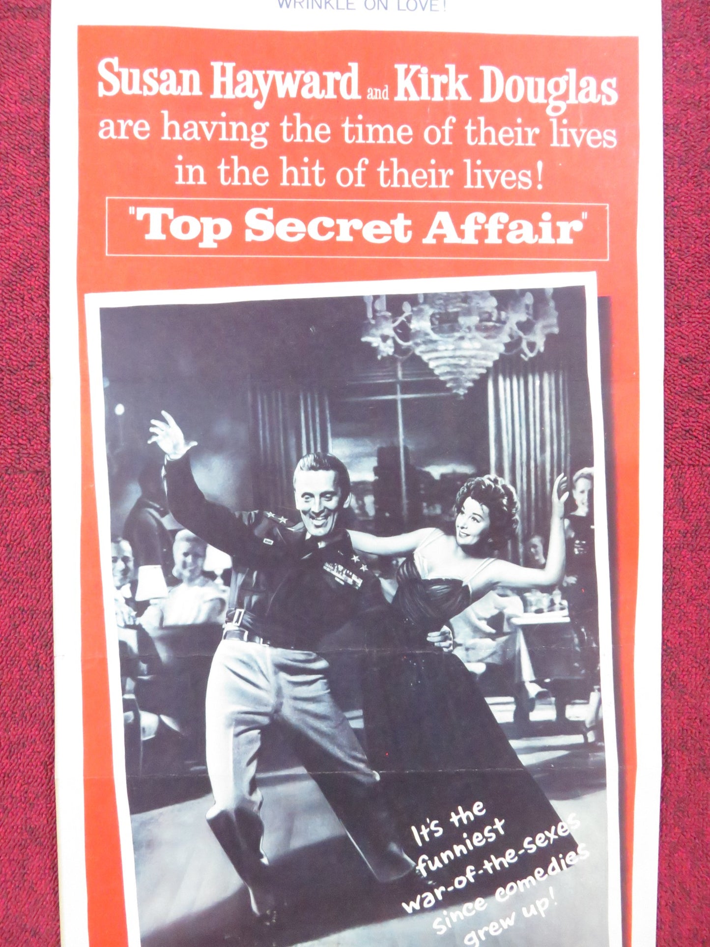 TOP SECRET AFFAIR US INSERT (14"x 36") POSTER KIRK DOUGLAS SUSAN HAYWARD 1957