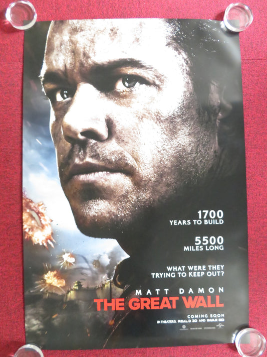 THE GREAT WALL US ONE SHEET ROLLED POSTER MATT DAMON WILLEM DAFOE 2016