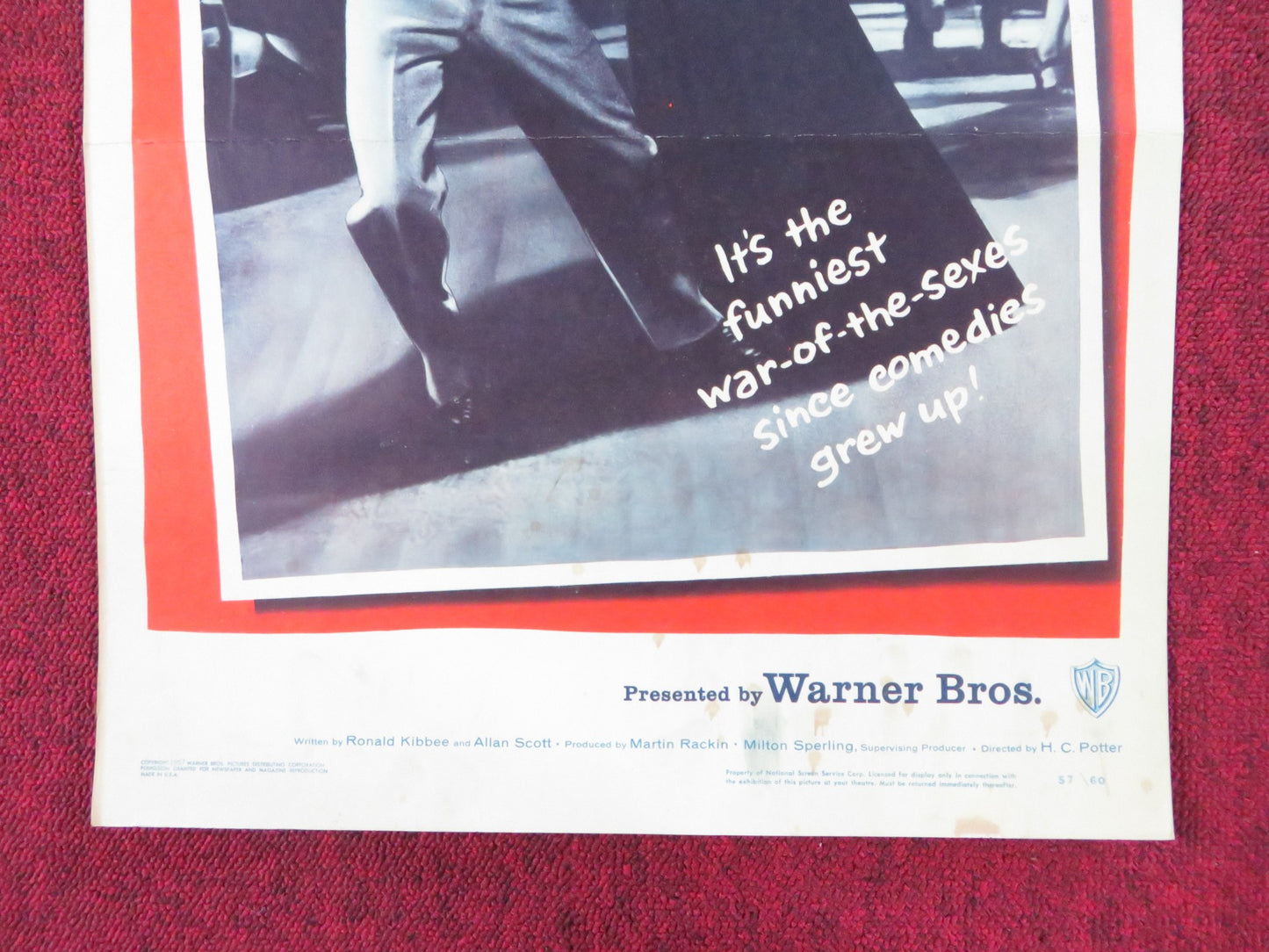 TOP SECRET AFFAIR US INSERT (14"x 36") POSTER KIRK DOUGLAS SUSAN HAYWARD 1957