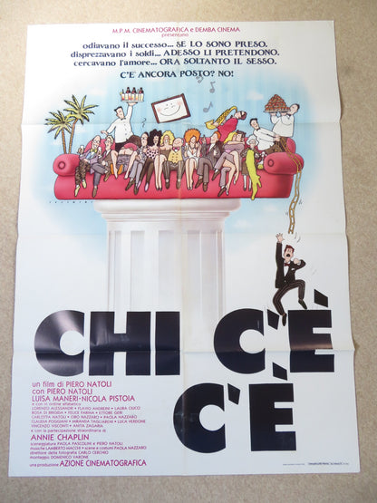 CHI C'E C'E  ITALIAN 2 FOGLIO POSTER PIERO NATOLI LUISA MANERI 1987