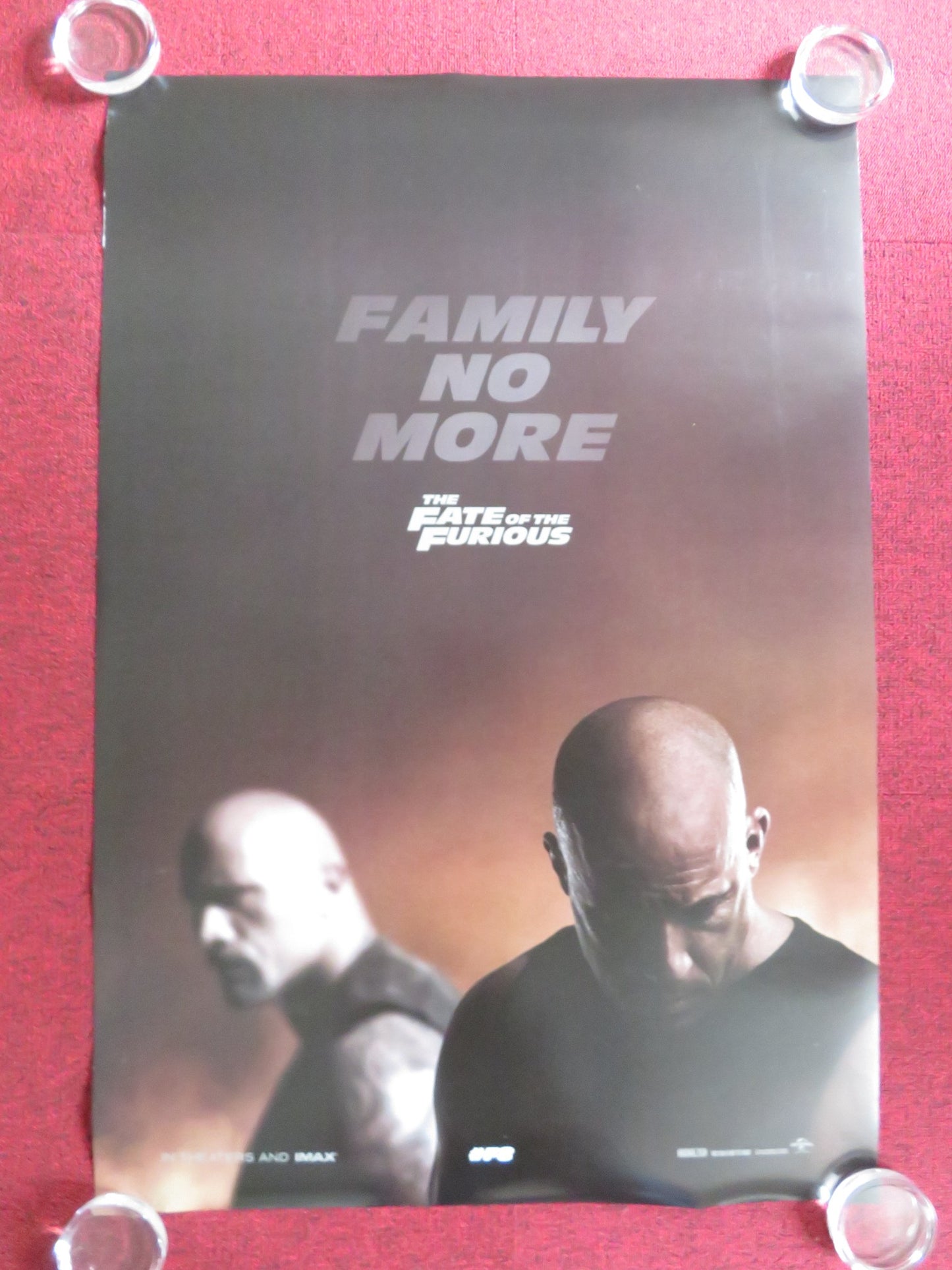 THE FATE OF THE FURIOUS F8 US ONE SHEET ROLLED POSTER VIN DIESEL J. STATHAM 2017