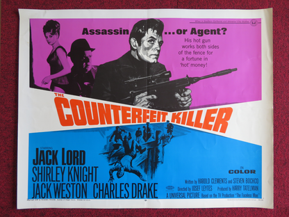 THE COUNTERFEIT KILLER US HALF SHEET (22"x 28") POSTER JACK LORD S. KNIGHT 1968