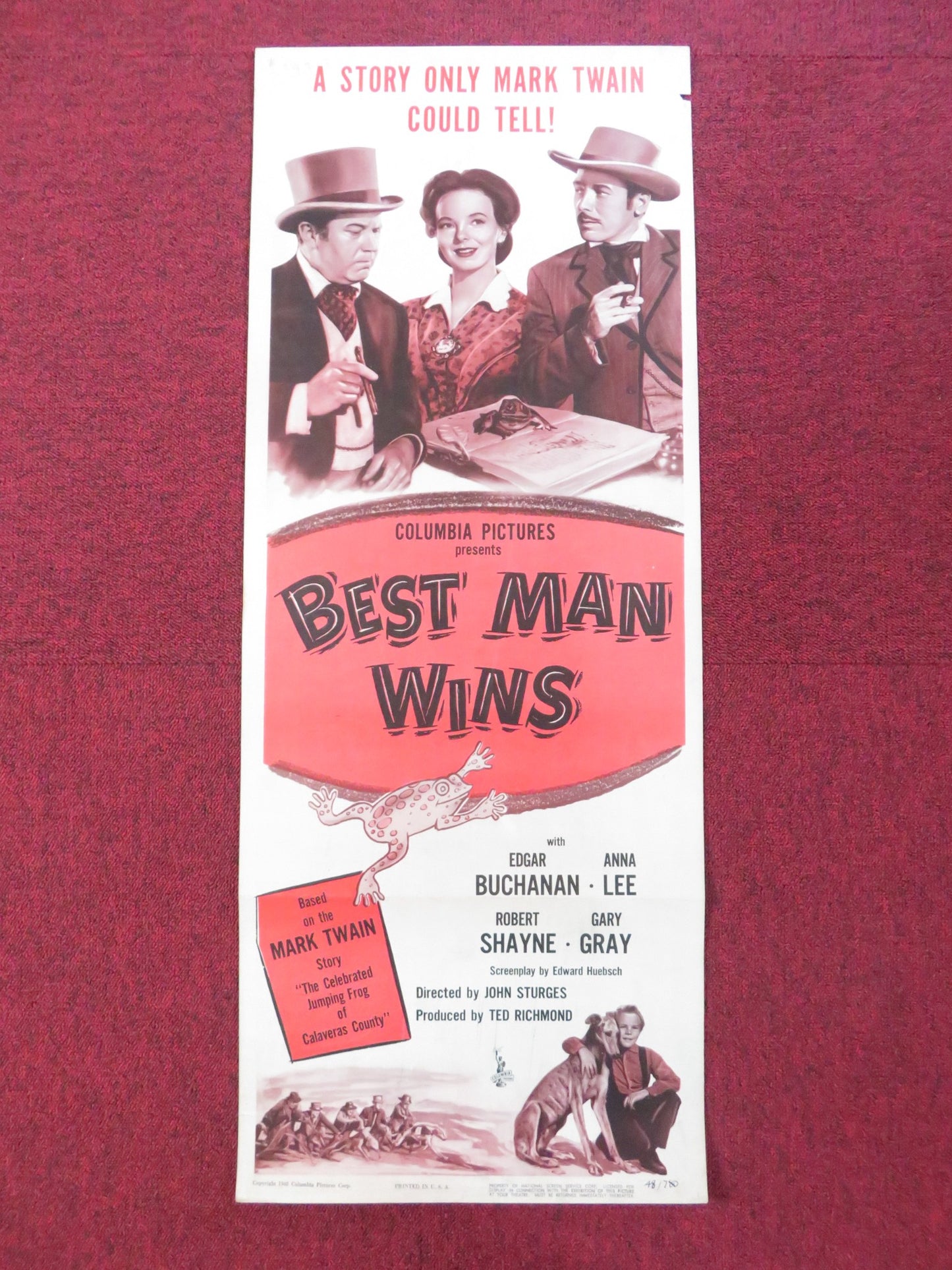 BEST MAN WINS US INSERT (14"x 36") POSTER EDGAR BUCHANAN ANNA LEE 1948