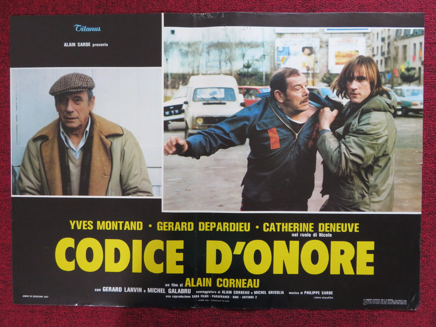 CODICE D'ONORE - C ITALIAN FOTOBUSTA POSTER YVES MONTAND GERARD DEPARDIEU 1982