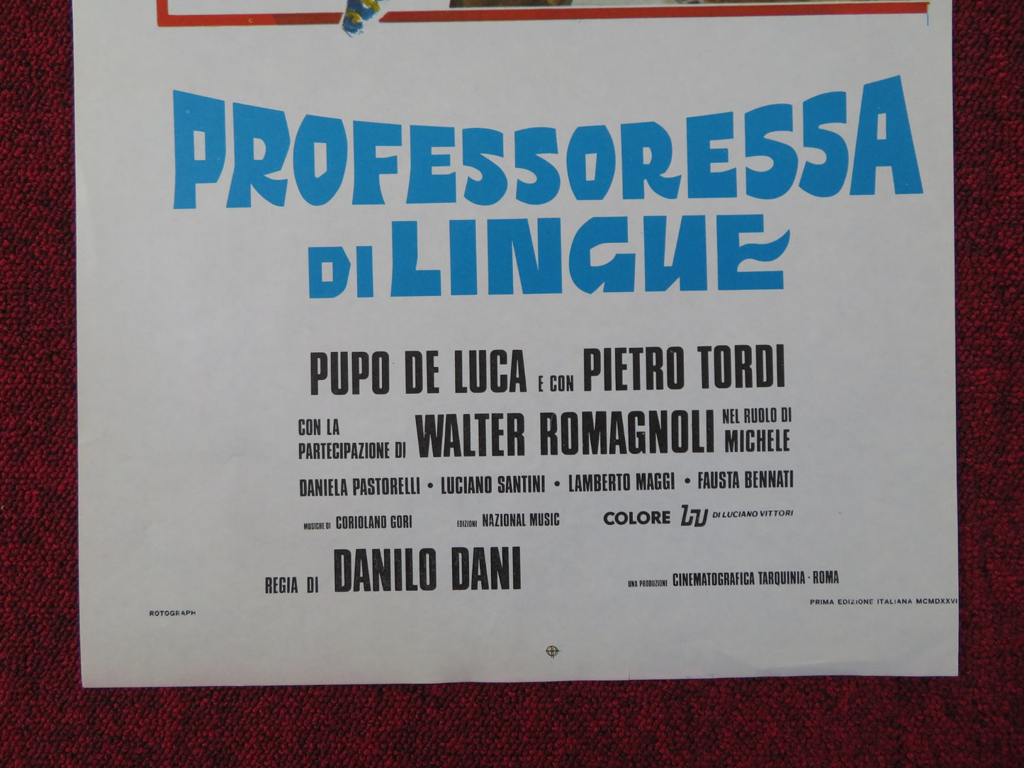 LA PROFESSORESSA DI LINGUE ITALIAN LOCANDINA POSTER FEMI BENUSSI DE LUCA 1976