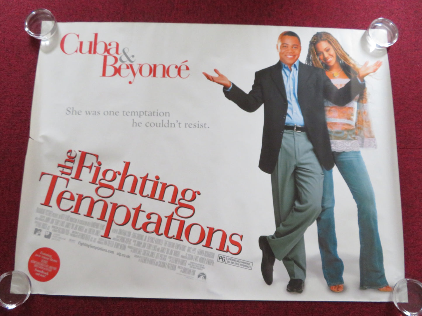 THE FIGHTING TEMPTATIONS UK QUAD (30"x 40") ROLLED POSTER BEYONCE 2003