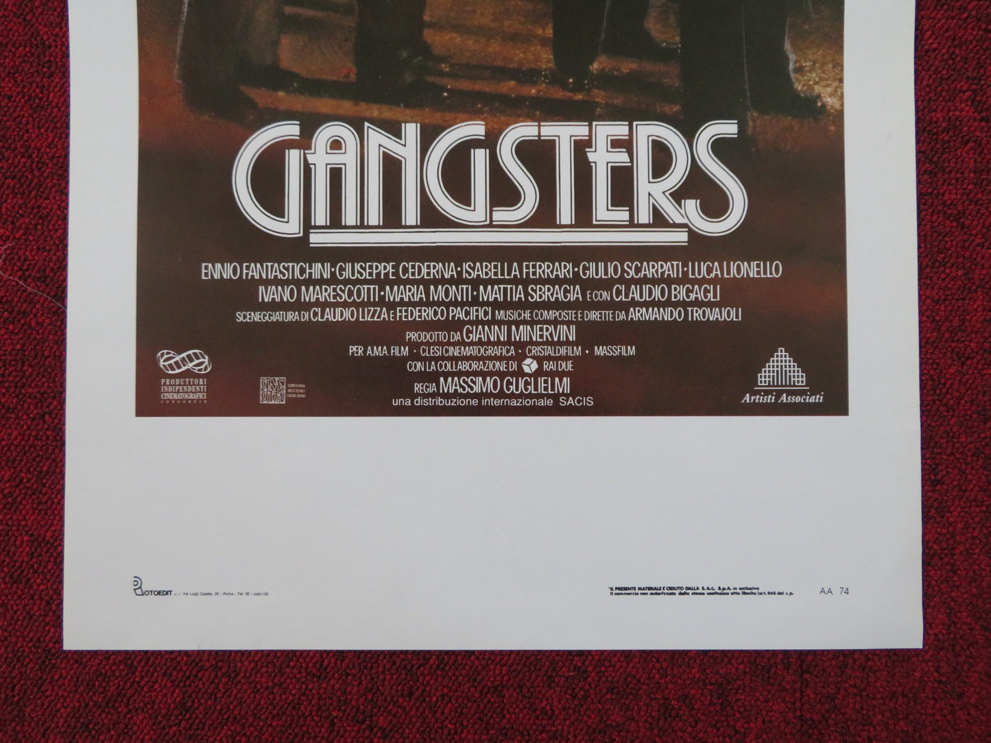 GANGSTERS - A ITALIAN LOCANDINA POSTER ENNIO FANTASTICHINI 1992