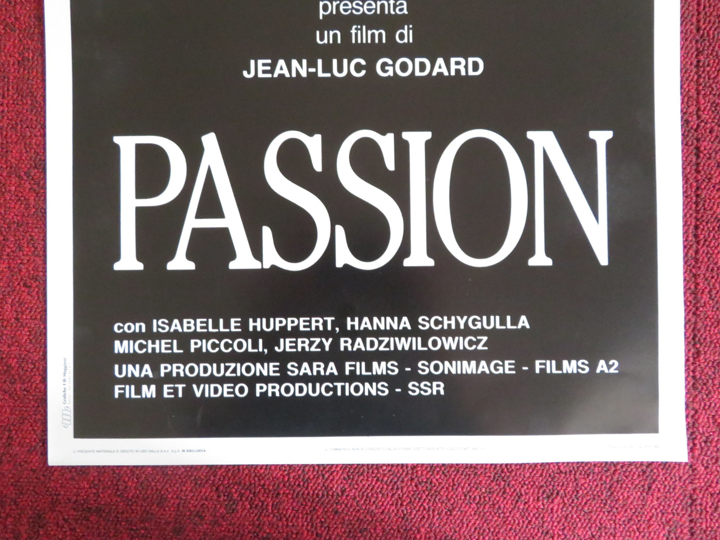 PASSION ITALIAN LOCANDINA POSTER ISABELLE HUPPERT HANNA SCHYGULLA 1983