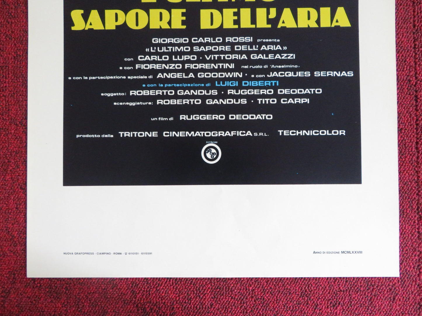 LAST FEELINGS ITALIAN LOCANDINA POSTER CARLO LUPO VITTORIA GALEAZZI 1983