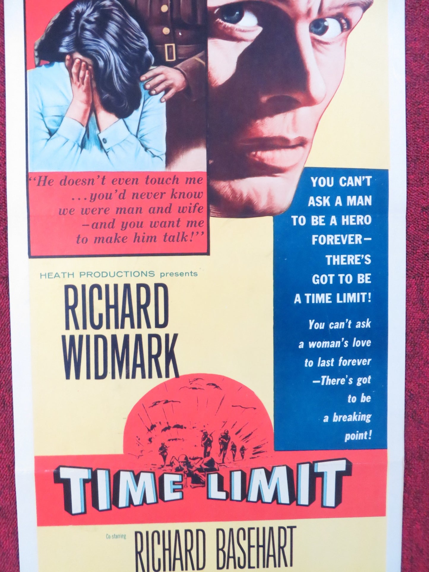 TIME LIMIT US INSERT (14"x 36") POSTER RICHARD WIDMARK RICHARD BASEHART 1957