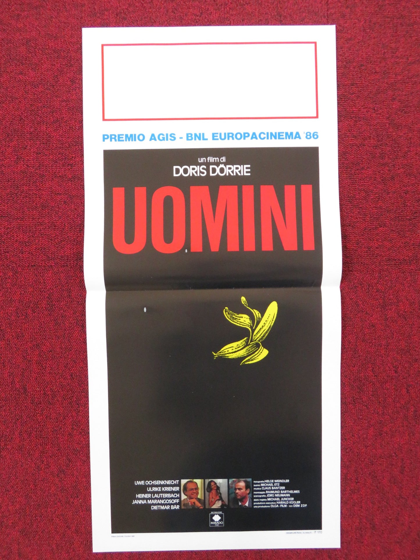 UOMINI / MEN... ITALIAN LOCANDINA POSTER UWE OCHSENKNECHT ULRIKE KRIENER 1986