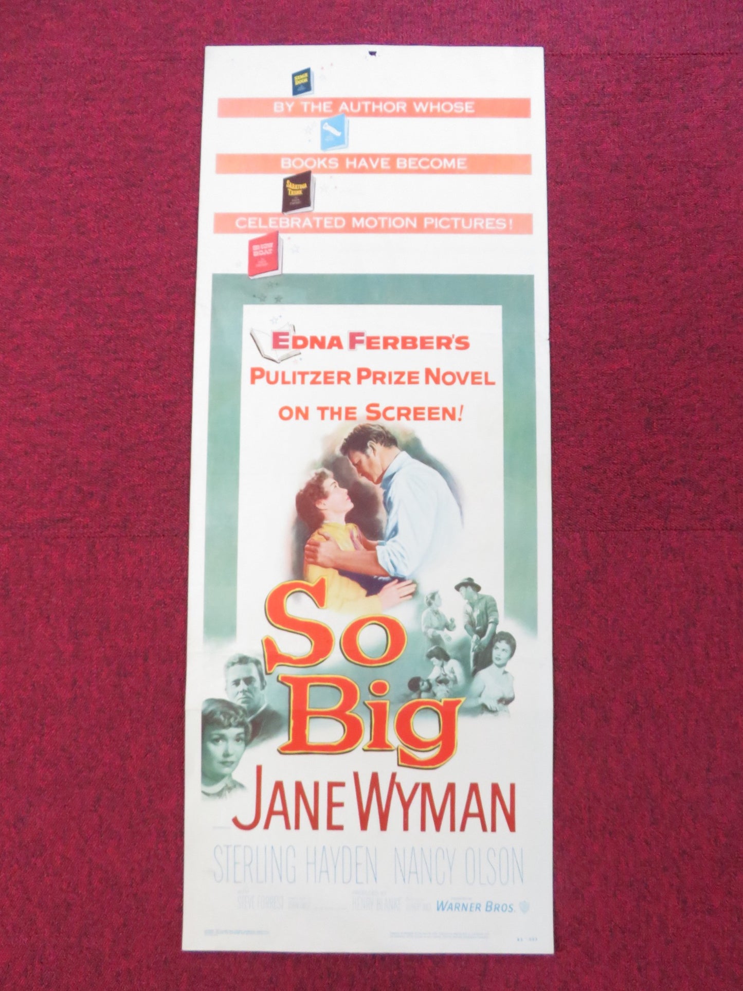 SO BIG US INSERT (14"x 36") POSTER JANE WYMAN STERLIN HAYDEN 1953