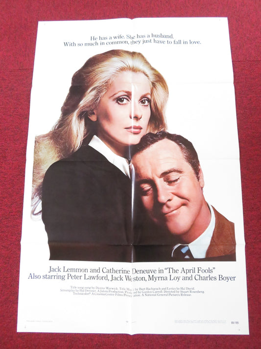 THE APRIL FOOLS FOLDED US ONE SHEET POSTER JACK LEMMON CATHERINE DENEUVE 1969