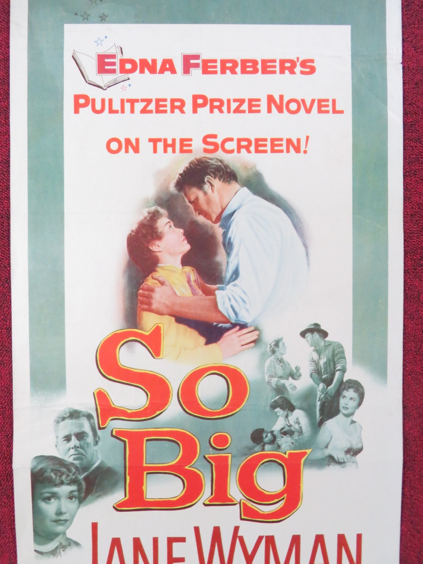 SO BIG US INSERT (14"x 36") POSTER JANE WYMAN STERLIN HAYDEN 1953