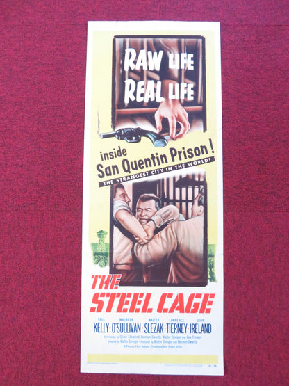 THE STEEL CAGE US INSERT (14"x 36") POSTER PAUL KELLY MAUREEN O'SULLIVAN 1954